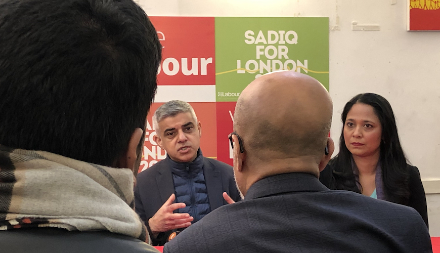 Election 2020: ‘I’m just warming up’ says pugnacious Sadiq Khan on the campaign trail in the East End