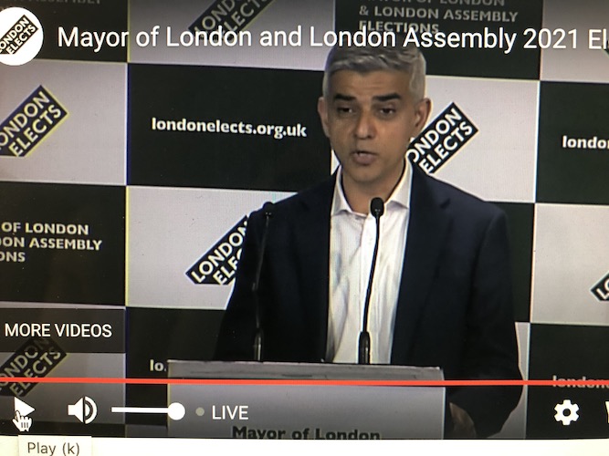 Sadiq Khan wins second term as London Mayor and pledges to build bridges for national recovery