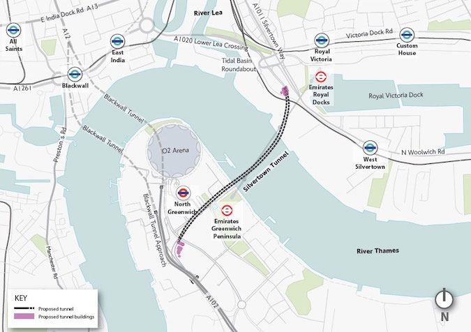 Silvertown tunnel alignment large